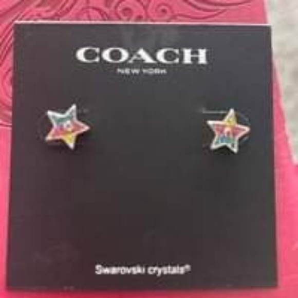 Coach Stars Swarkzoki Crystals Earrings. - Picture 2 of 3